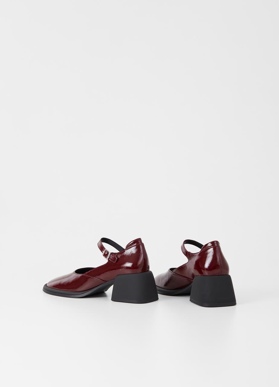 Ansie Dark Red crinkled patent leather