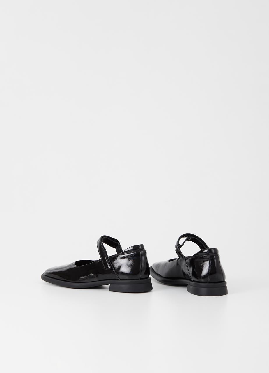 Brittie Black crinkled patent leather