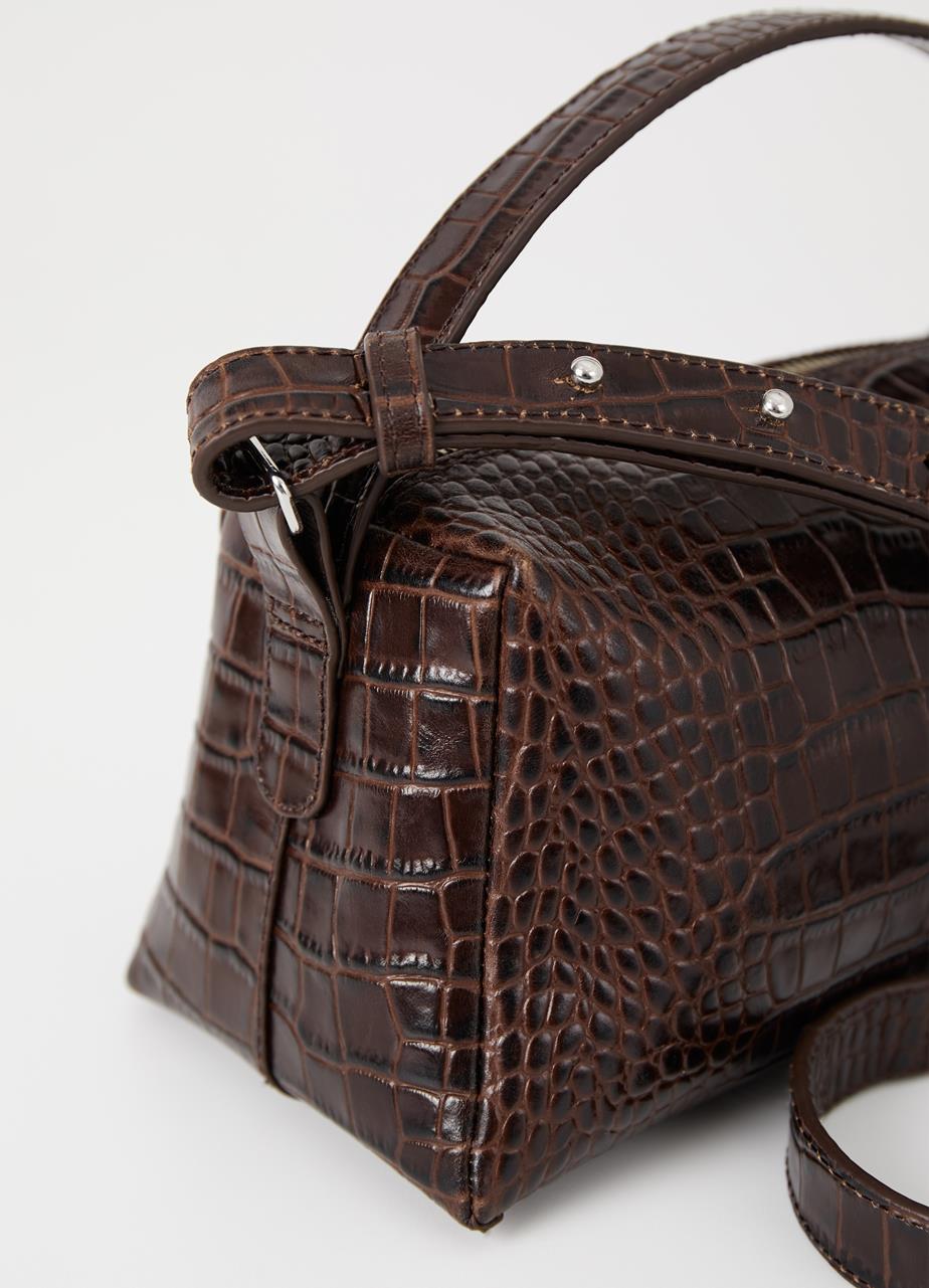 Florina Dark Brown embossed leather