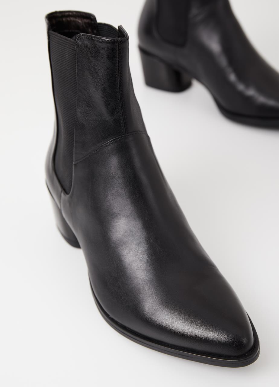 Lara Black Cow Leather Boots