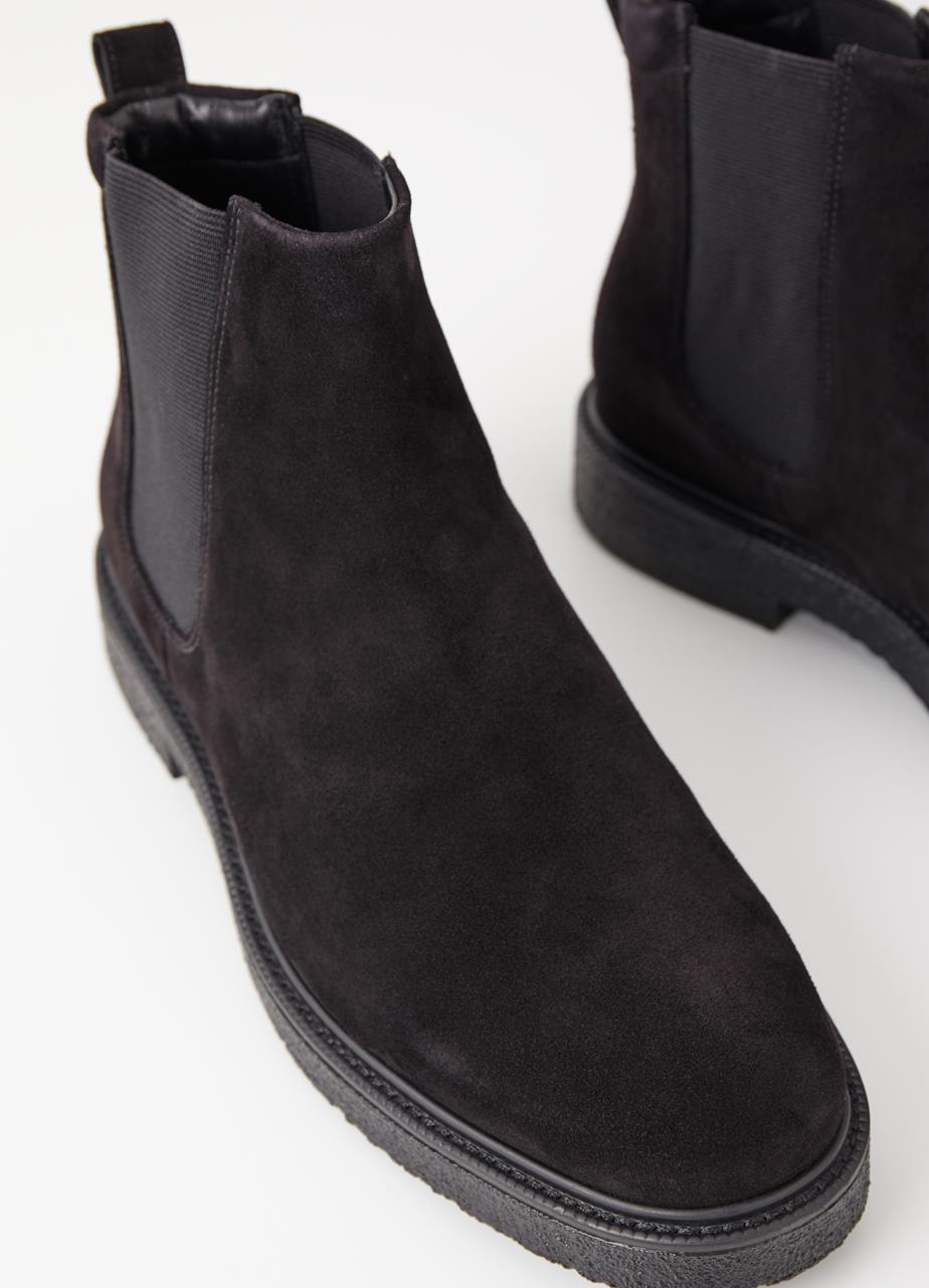 Gary Black Cow Suede Boots