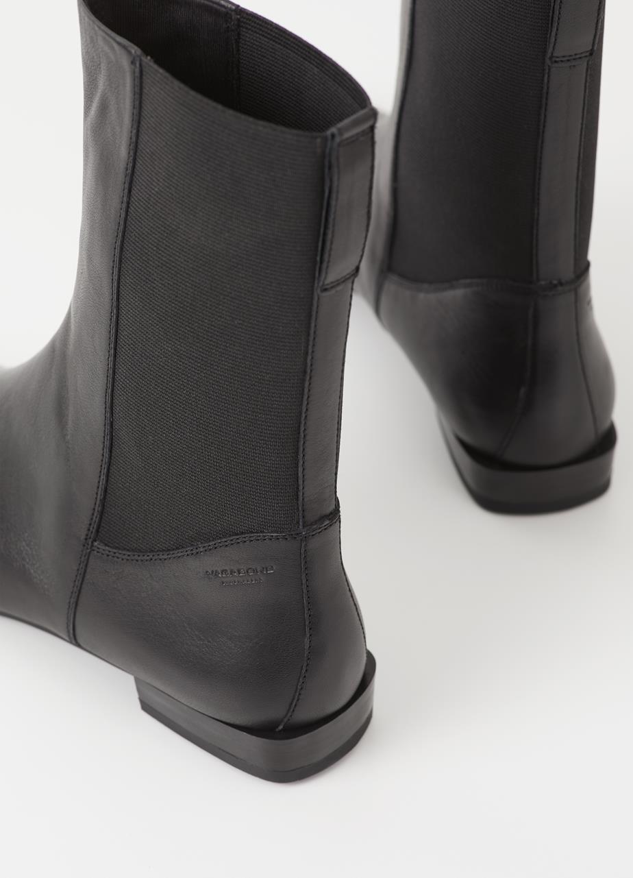 Lene Black Cow Leather Boots