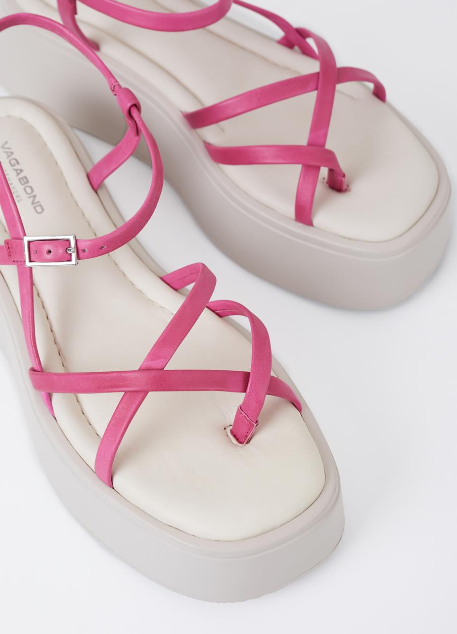 Courtney Hyperpink Cow Leather Sandals