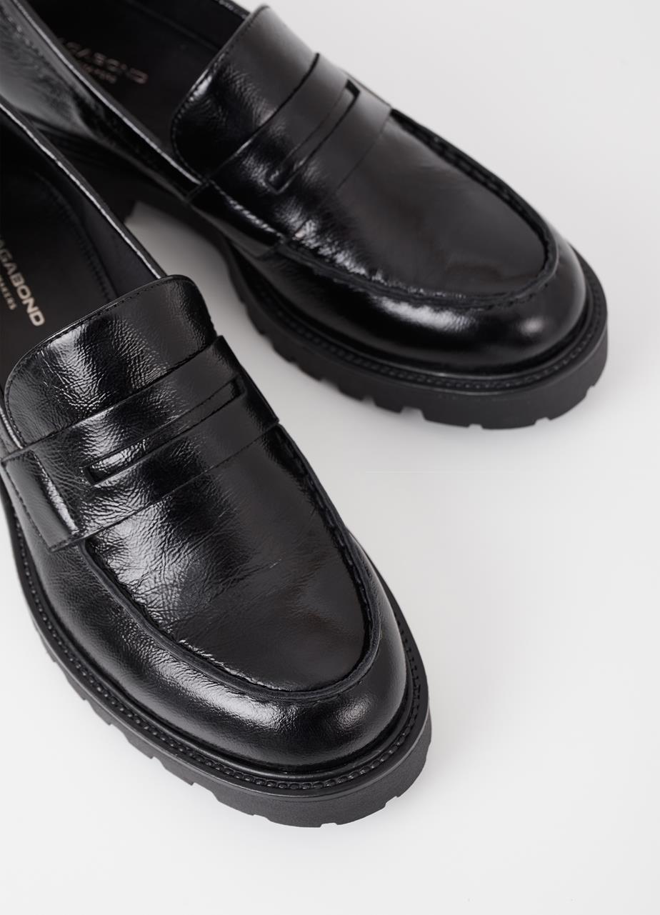 Kenova Black crinkled patent leather