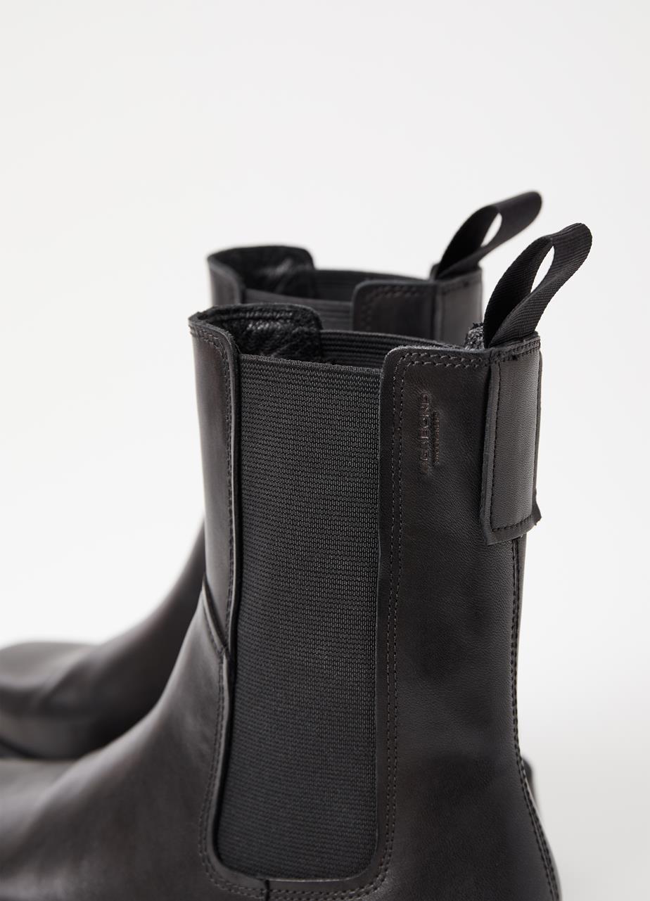 Jillian Black Cow Leather Boots