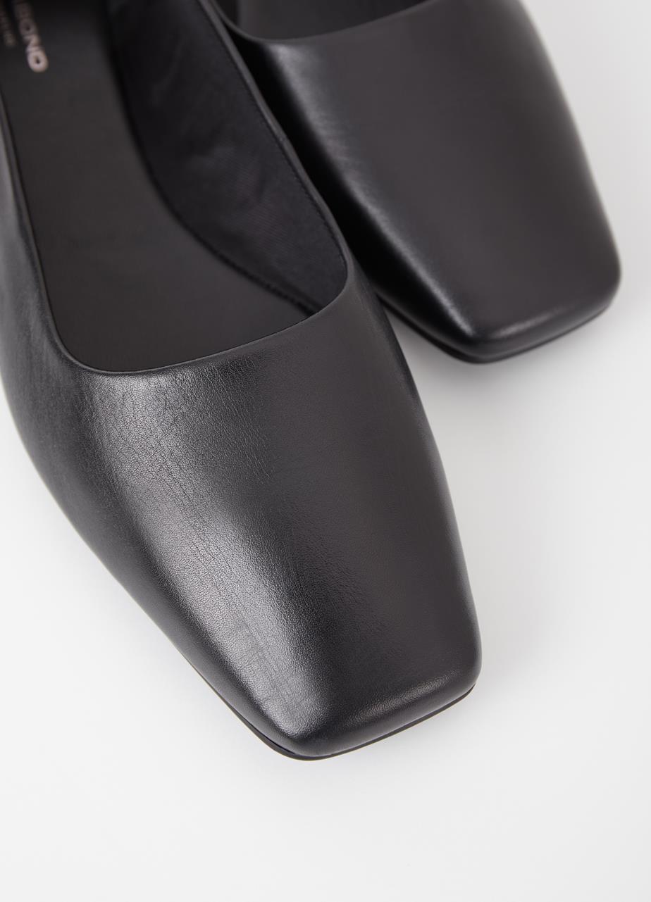 Delia Black Cow Leather Shoes