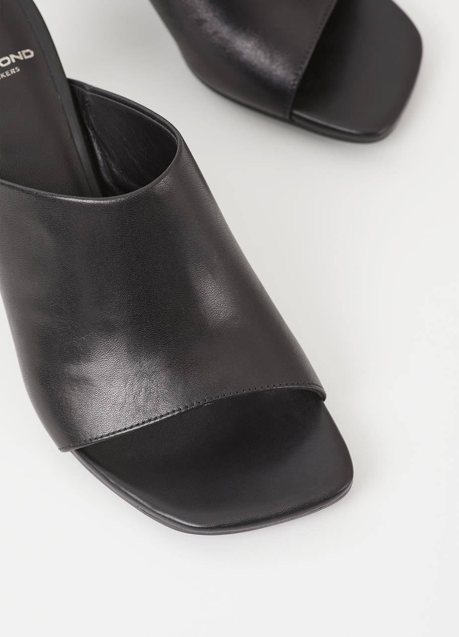 Luisa Black Cow Leather Sandals