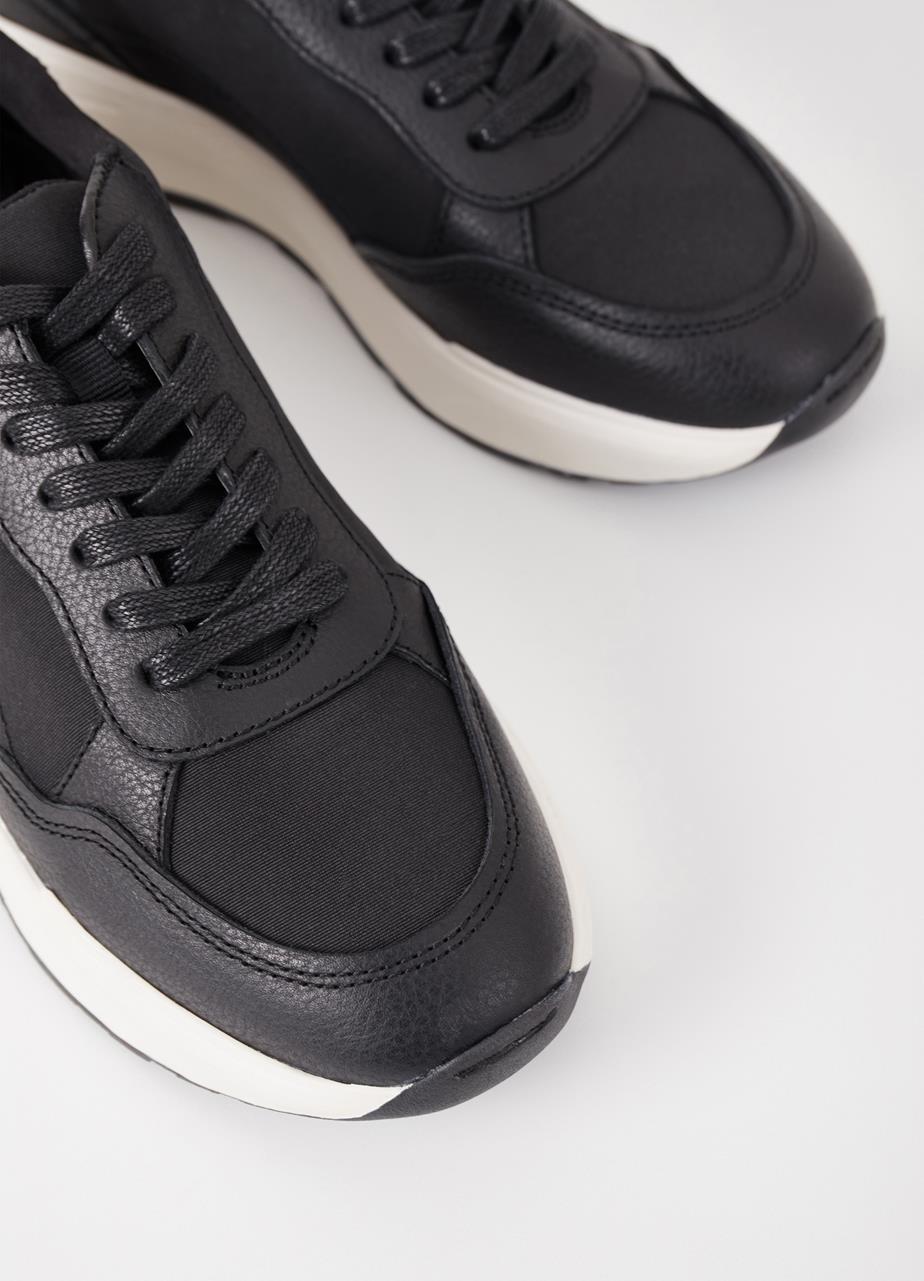 Janessa Black Cow Leather Sneakers