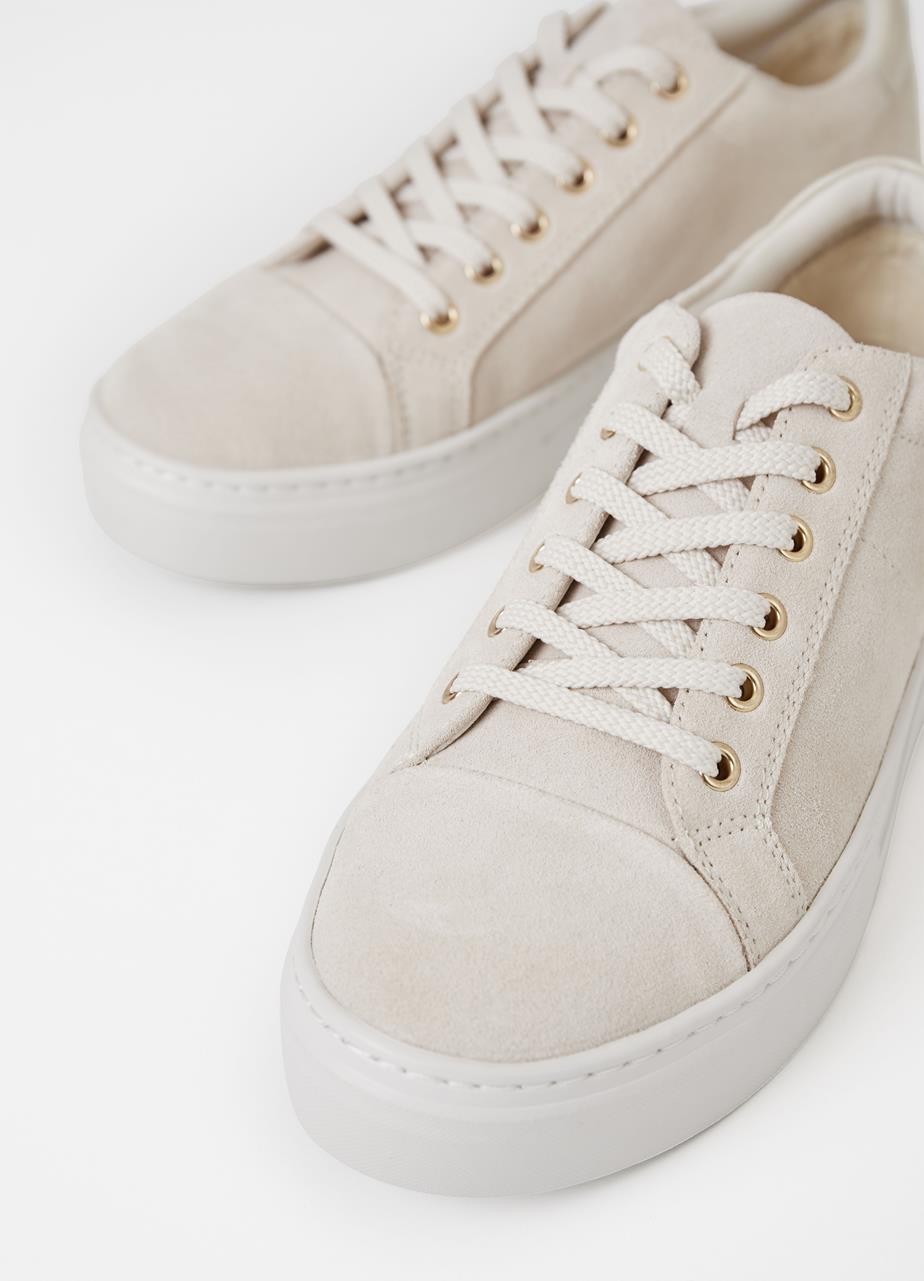 Zoe platform Off White Cow Suede Sneakers
