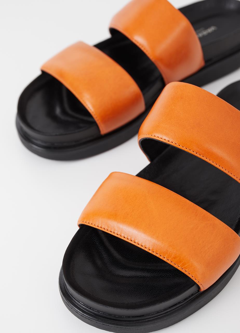 Erin Orange Cow Leather Sandals