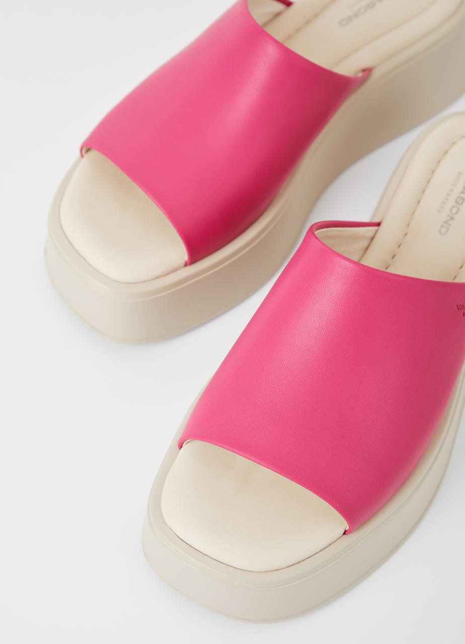 Courtney Hyper Pink Cow Leather Sandals