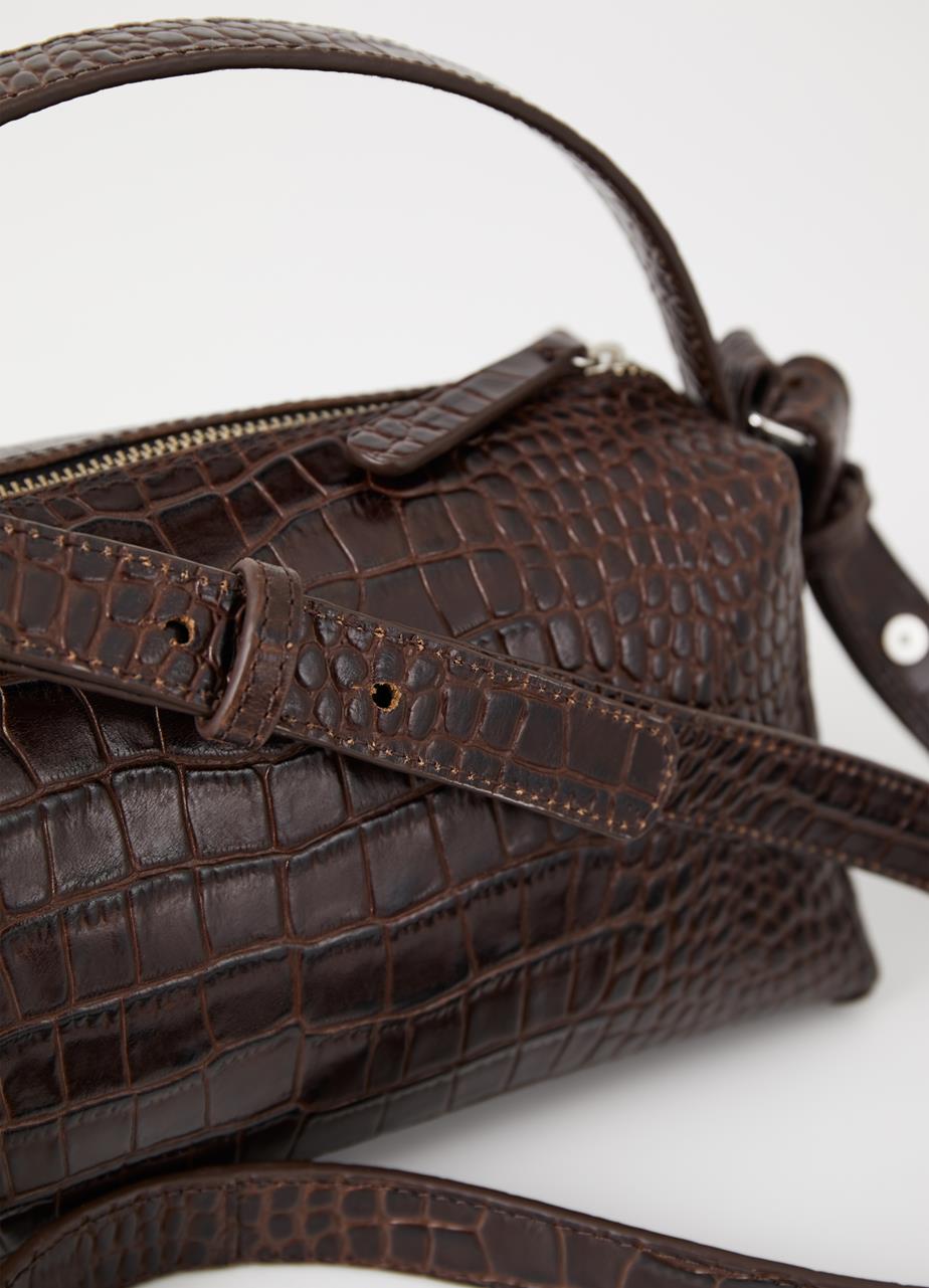 Florına Dark Brown embossed leather