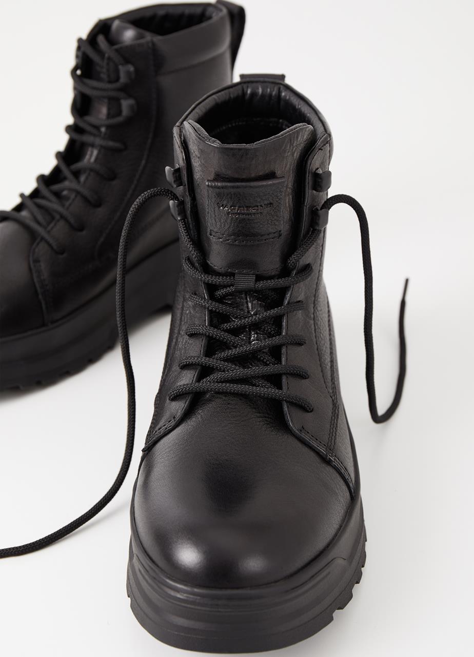 Isac Black Cow Leather Boots