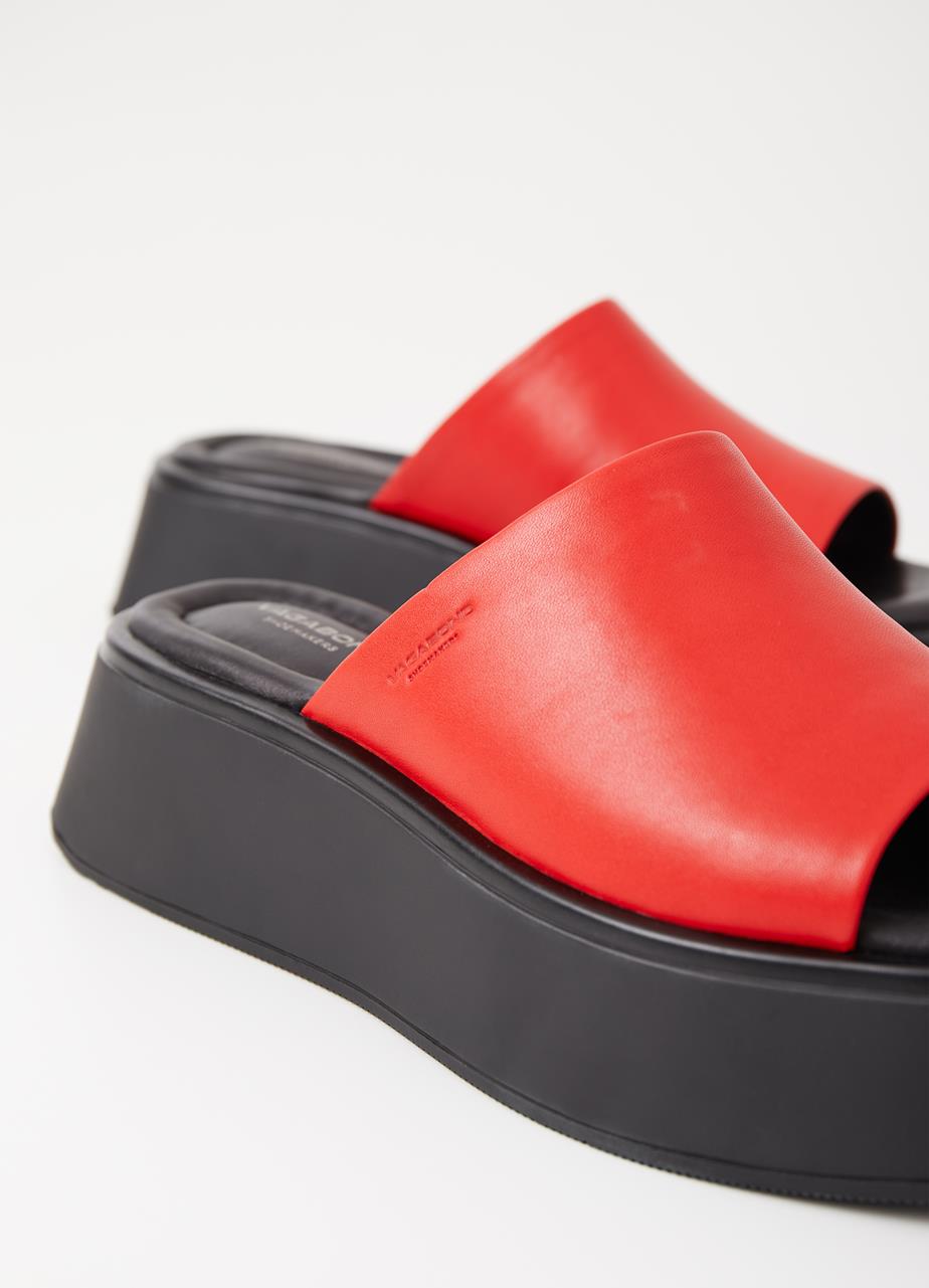 Courtney Red Cow Leather Sandals