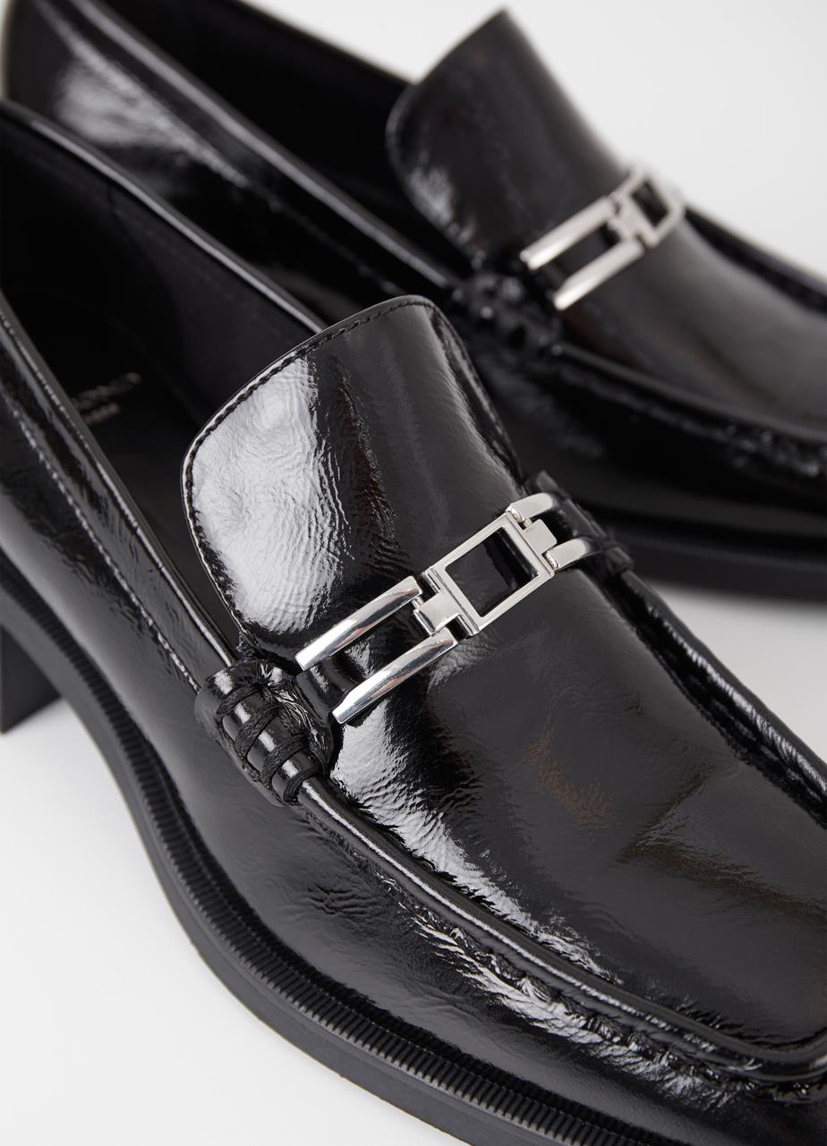 Blanca Black crınkled patent leather
