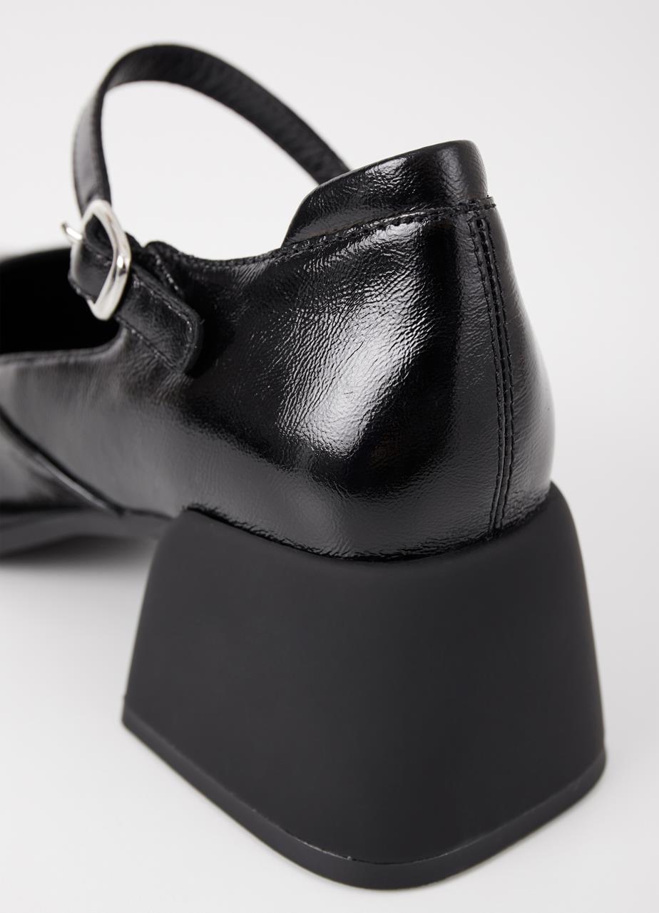 Ansıe Black crınkled patent leather