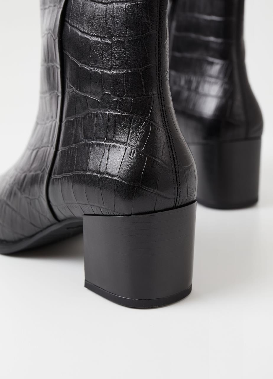 Giselle Black embossed leather