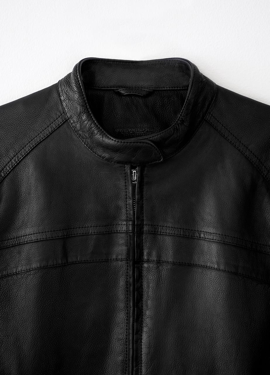 Moto jacket Fekete bőr